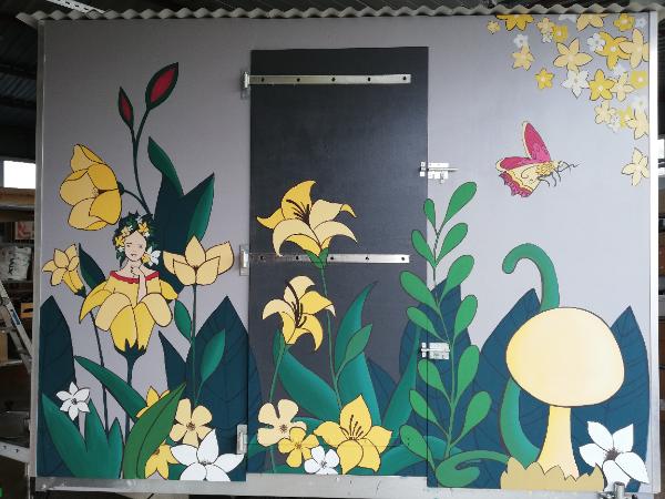 Atelier de fresque participative — La roulotte buissonnière, Luçon (1)